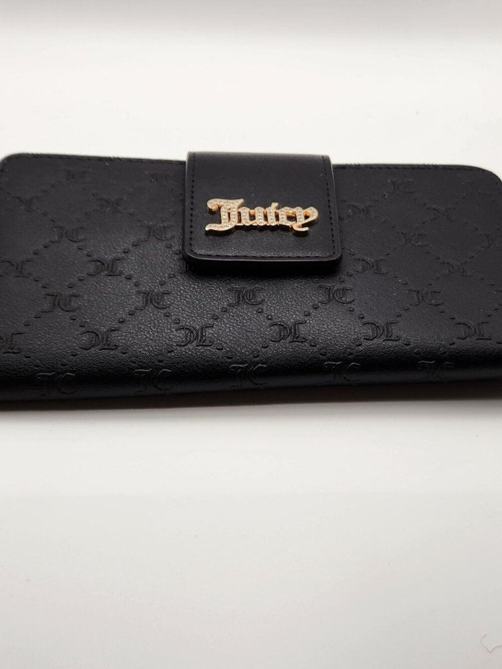 Juicy Couture bifold wallet black faux crystals NWT